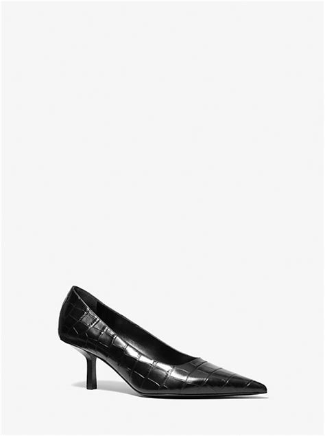 michael kors frankie|Frankie Crocodile Embossed Leather Pump .